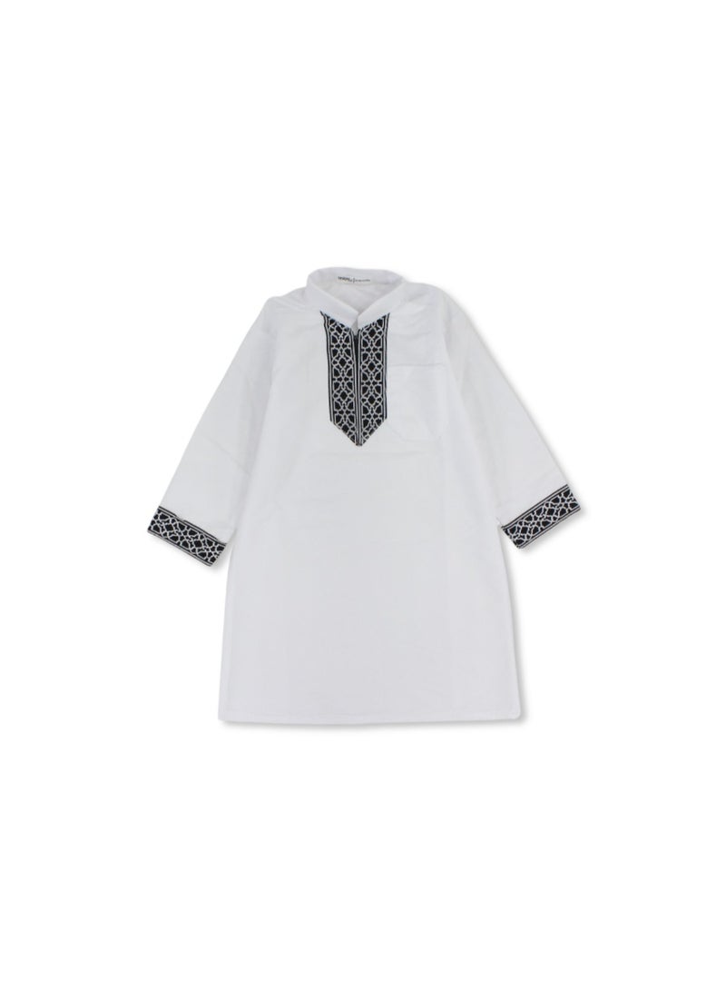 Ourkids Baby Boys Cotton Long-Sleeved Ramadan Jilbab – White - Image 1